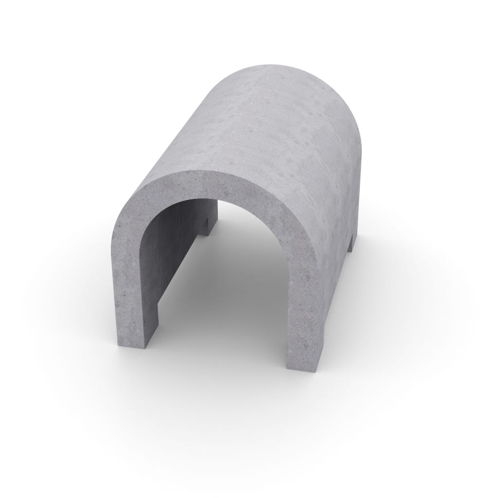 Trumvalv i betong, en av 3 olika delar för att bygga en bantrumma.