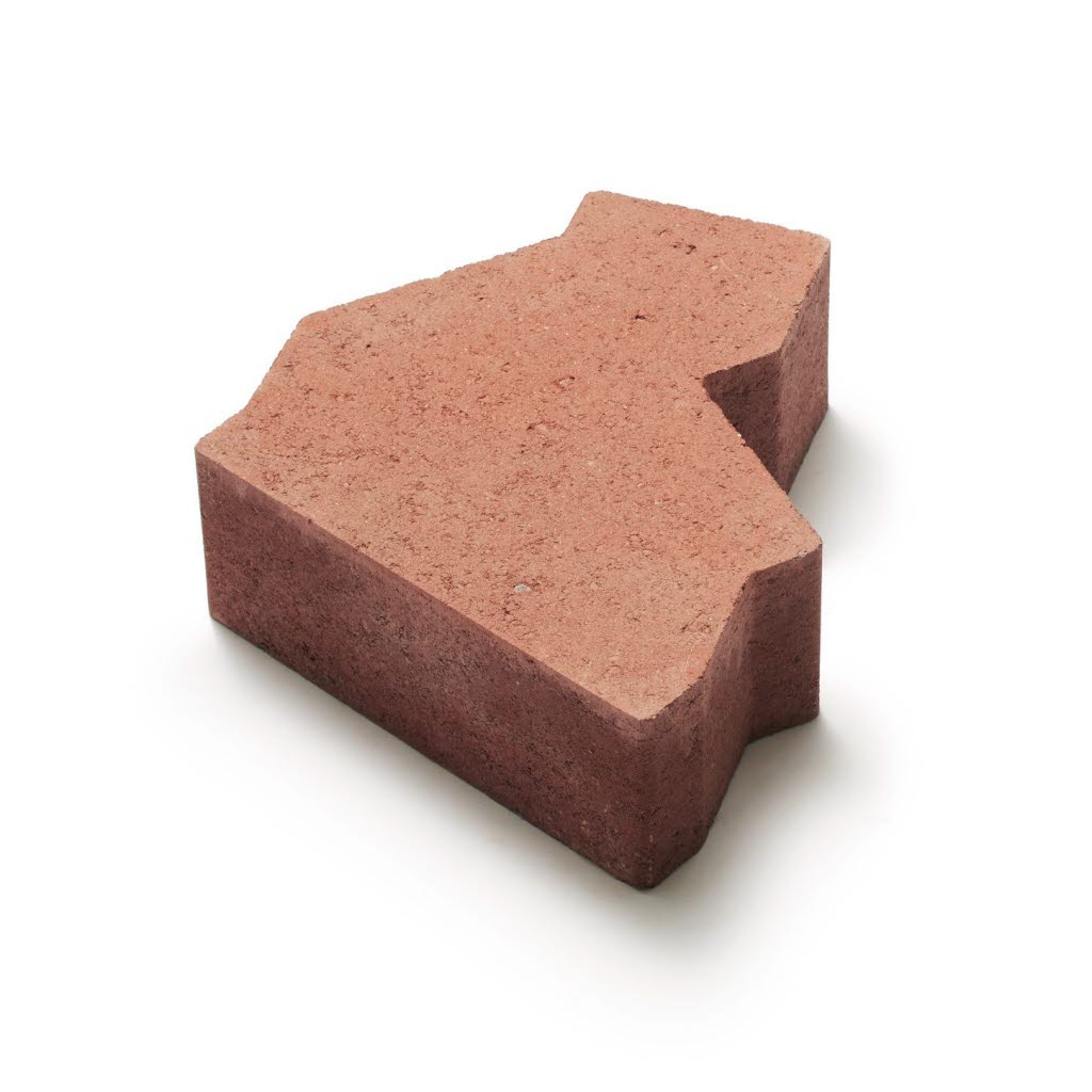 Produktbild av markstenen SF-sten, randsten 100 mm, i färgen karminröd.