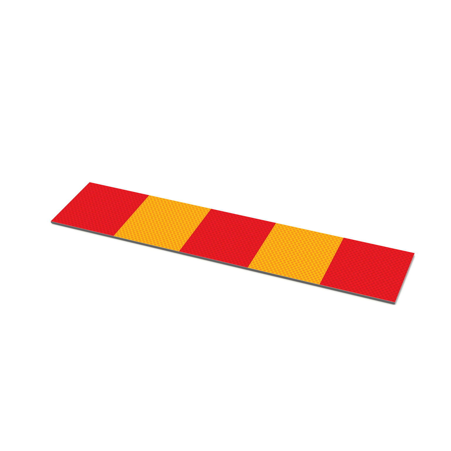 Reflexplatta till Trafistop-trafikhinder i betong. Markering i rött och gult för temporärt trafikhinder