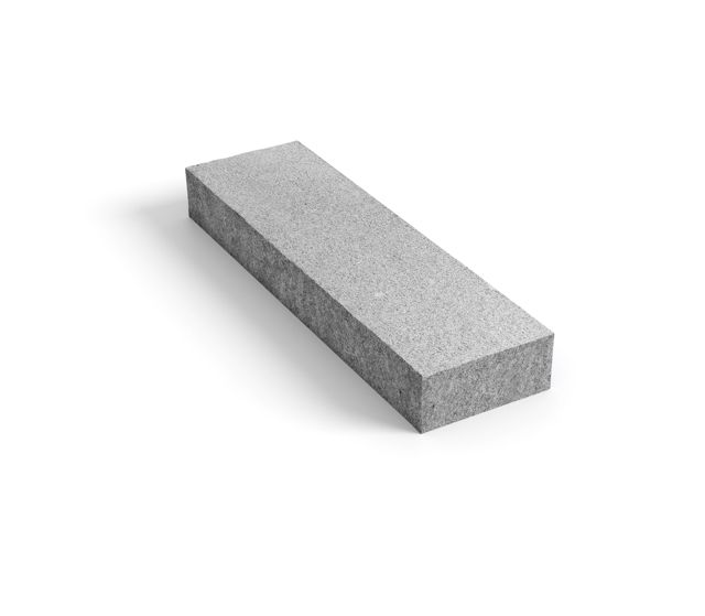 Produktbild på blocksteg i granit med måtten 1200x350x1500 mm i färgen Porto grå.