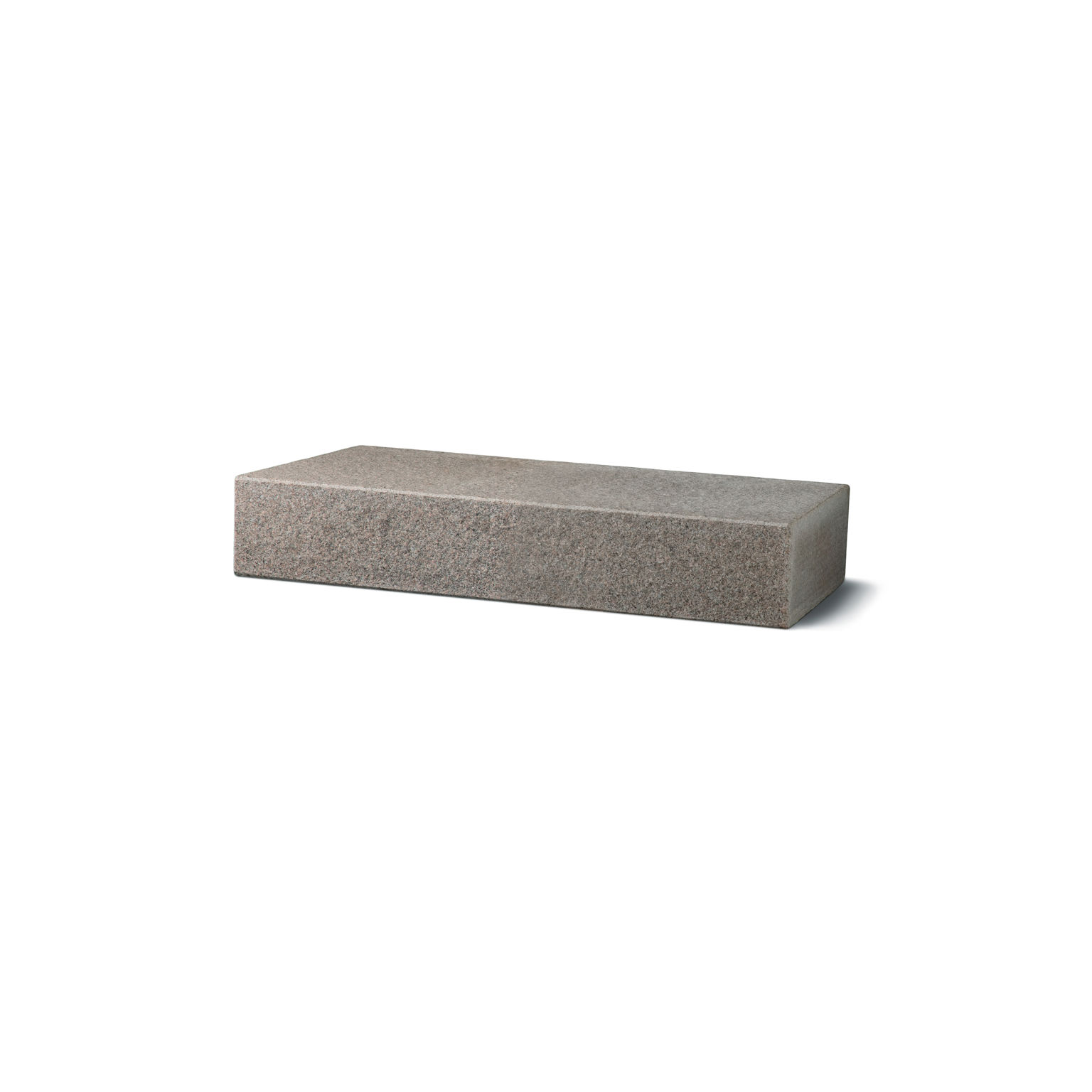 Produktbild på blocksteg i granit med flammad topp och front;i måtten 1050x350x150 mm och i färgen Bohus grå.