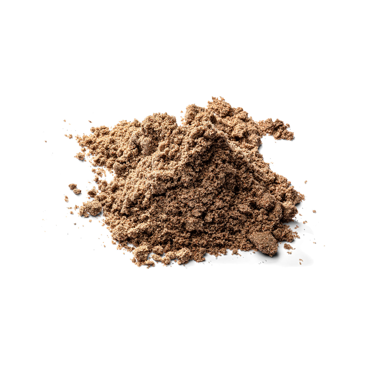 Produktbild på en hög med torkad;sandbrun fogsand;med fraktionen 0.1-1.5.