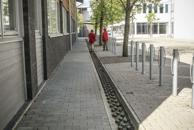 Lökrännan som ett öppet dagvattenssytem.